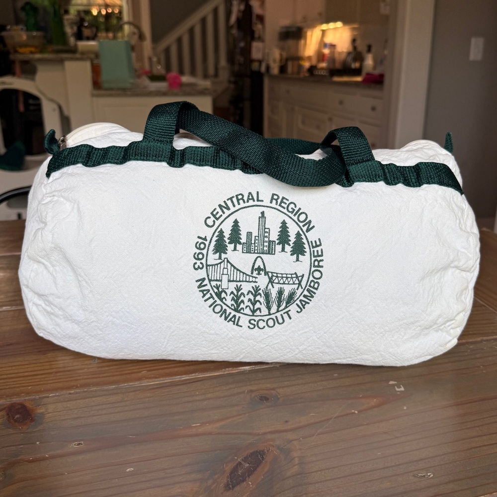 NATIONAL SCOUT JAMBOREE 1993 VTG Duffle Bag White Boy Scouts America BSA Vintage